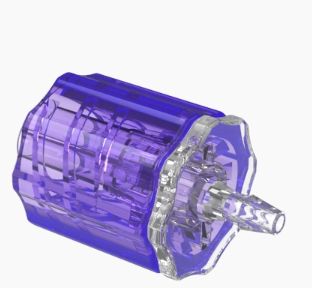 Stationary Male Luer Lock 1/16 Barb in CrystalVu-Violet