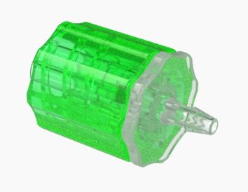 Stationary Male Luer Lock 1/16 Barb in Non Animal Derived Polypropylene-Lime