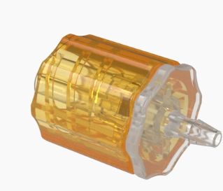 Stationary Male Luer Lock 1/16 Barb in Non Animal Derived Polypropylene-Orange