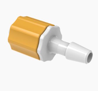 Stationary Male Luer Lock 5/32 Barb in Medical Nylon-Orange