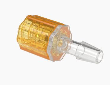 Stationary Male Luer Lock 5/32 Barb in Non Animal Derived Polypropylene-Orange