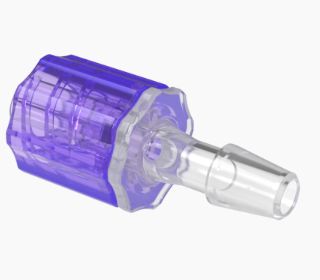 Stationary Male Luer Lock 5/32 Barb in Non Animal Derived Polypropylene-Violet