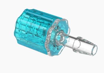 Stationary Male Luer Lock 1/8 Barb in CrystalVu-Berry
