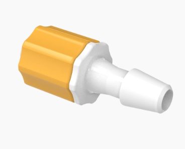 Stationary Male Luer Lock 3/16 Barb in Medical Nylon-Orange