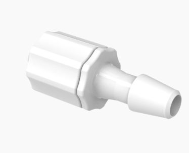 Stationary Male Luer Lock 3/16 Barb in Medical Nylon-Natural