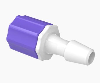 Stationary Male Luer Lock 3/16 Barb in Medical Nylon-Violet