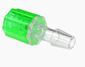 Stationary Male Luer Lock 3/16 Barb in Non Animal Derived Polypropylene-Lime