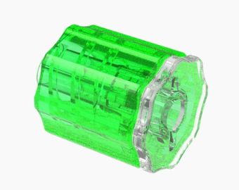 Stationary Luer Lock Plug and Nut Assembly in CrystalVu - Lime