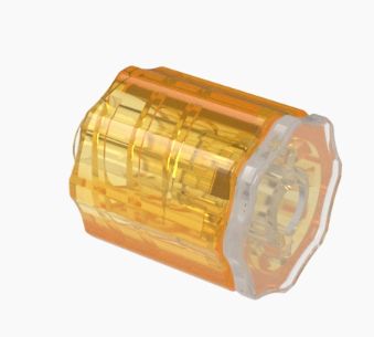 Stationary Luer Lock Plug and Nut Assembly in Polypropylene -Orange