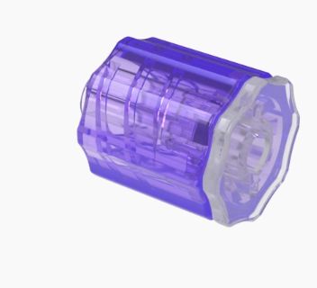 Stationary Luer Lock Plug and Nut Assembly in Polypropylene -Violet