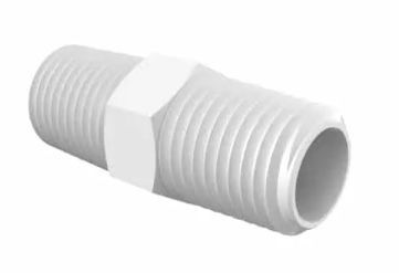 Natural Kynar 740 Nipple 1/4" NPT