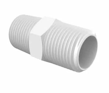 Natural Kynar 740 Nipple 3/8" NPT
