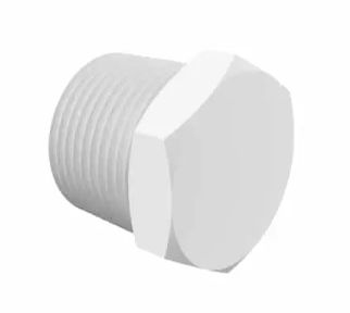 White Nylon Plug 3/4" NPT