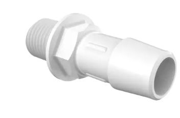 Panel Mount Standard 1/4" NPSM Thread x 1/2" Barb in Medical Nylon