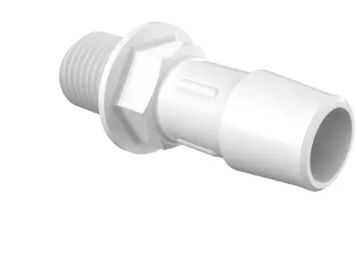 Panel Mount Standard 1/4" NPSM Thread x 1/2" Barb in Natural Nylon