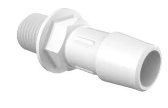 Panel Mount Standard 1/4" NPSM Thread x 1/2" Barb in Non-Animal Derived Polypropylene