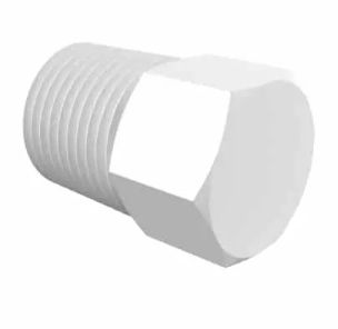 Non-Animal derived Polypropylene threaded hex plug 1/8" NPT
