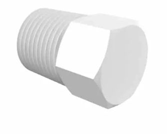 White Nylon plug 1/8" NPT