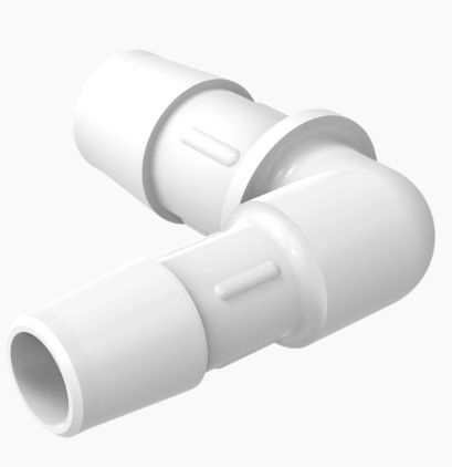 Reduction Elbow 1/2" x 3/8" in White Nylon