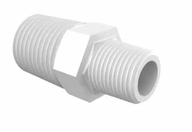 Conversion Nipple 1/4" NPT x 1/8" NPT in Natural Nylon