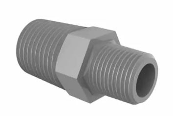 Conversion Nipple 1/4" NPT x 1/8" NPT in Gray Kynar