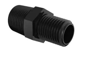 Conversion Nipple 3/8" NPT x 1/4" NPT in Glass Filled Black Nylon