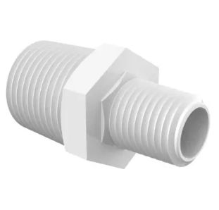 Conversion Nipple 1/2" NPT x 1/8" NPT in Non-Animal Derived Polypropylene
