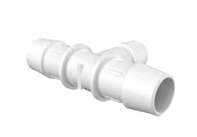 3/4 x 5/8 Barbed Reduction Tee - Natural Kynar 740 - Cleanroom Manufactured