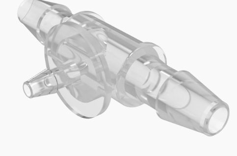 Reduction Tee 1/8" Barb x 1/16" Barb Polypropylene