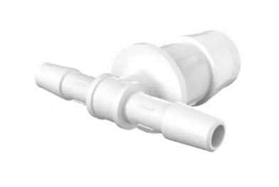 Natural Nylon Reduction Tee 1/4"ID x 5/8"ID