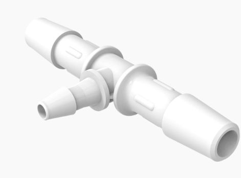 Reduction Tee 1/4" Barb x 1/8" Barb Natural Nylon