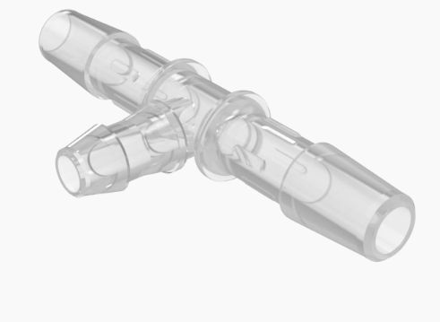 Reduction Tee 1/4" Barb x 3/16" Barb Polypropylene