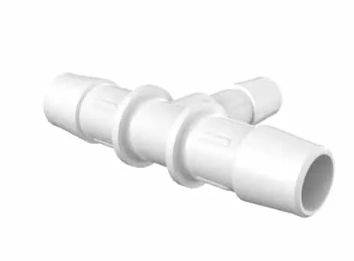 Natural Kynar 740 Reduction Tee 1/2" ID x 3/8" ID