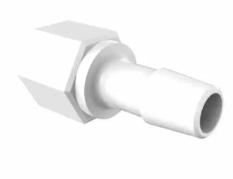 Straight Female Swivel 3/8" Barb in Natural Nylon - White