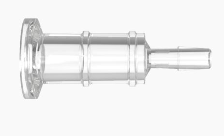 Cleanroom Mini Sanitary Flange x 1/4" Barb in CrystalVu - 5 PACK