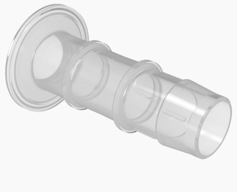 1" Sanitary Flange to 1" Barb in Polypropylene