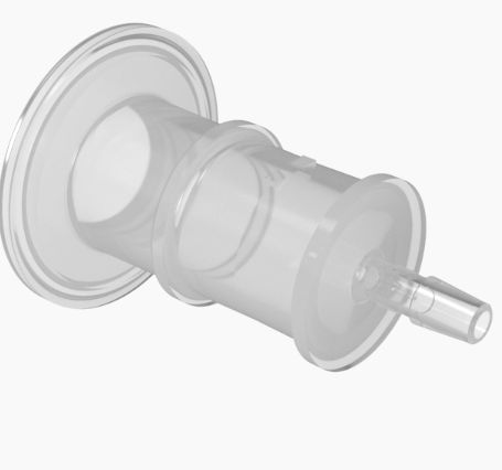 Cleanroom 1" Sanitary Flange x 3/8" Barb in Polypropylene - 5 PACK
