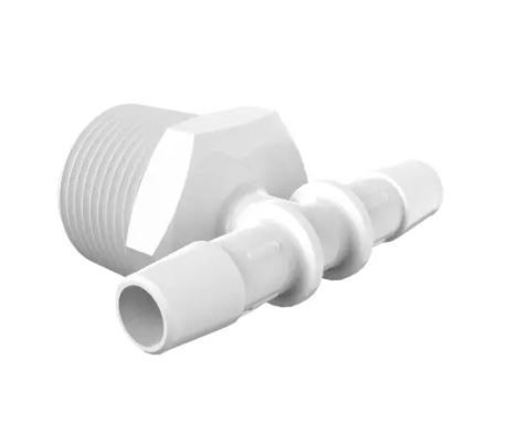White Nylon Tee 3/4" NPT x 3/8" Barb