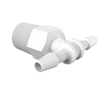 Natural Kynar 740 Tee 1/8" NPT x 1/8" Barb