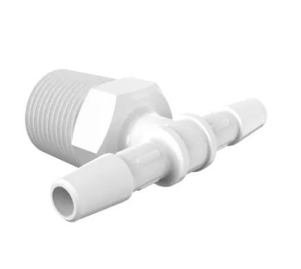 Natural Kynar 740 Tee 3/8"BSPT x 1/2" Barb