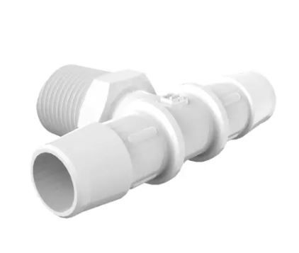 Natural Nylon Tee 1/2" NPT x 5/8" Barb