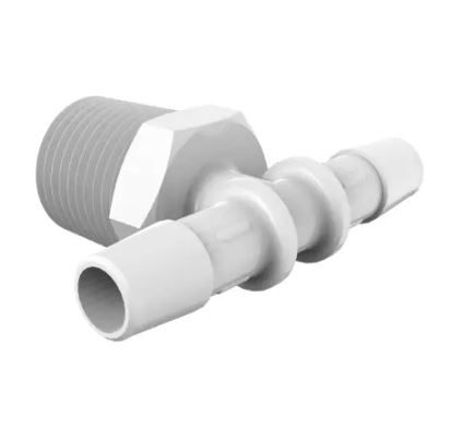 White Nylon Tee 1/2" Barb x 3/8" Barb
