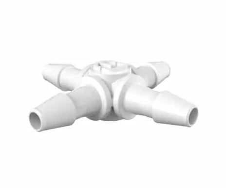 Cross 1/16" Barb in Natural Kynar 740