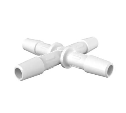Cross 1/4" Barb in Non-Animal Derived Polypropylene
