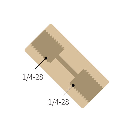 PEEK Gerader Adapter mit 2 * 1/4-28 UNF Innengewinde – 2,0mm Kanaldurchmesser