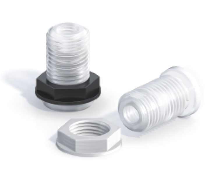 Gehäuseverbinder mit Innengewinde 1/4-28UNF - 2-teiliges Set, PTFE & PPS