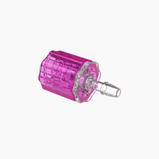 Stationary Male Luer Lock 3/32 Barb in CrystalVu - Rose