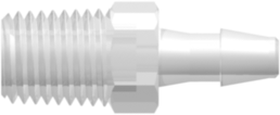 Threaded NPT Fitting 1/16-27 NPT Thread to Barb, 1/8 (3.2 mm) ID Tubing, Animal-Free Natural Polypropylene