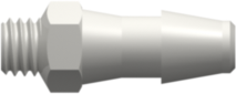 Threaded UNF Fitting 10-32 UNF Thread to Barb, 5/32 (4.0 mm) ID Tubing, White Nylon