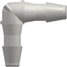 Tube to Tube Fitting Elbow Tube Fitting with Barbs, 3/32 (2.4 mm) ID Tubing, White Nylon
